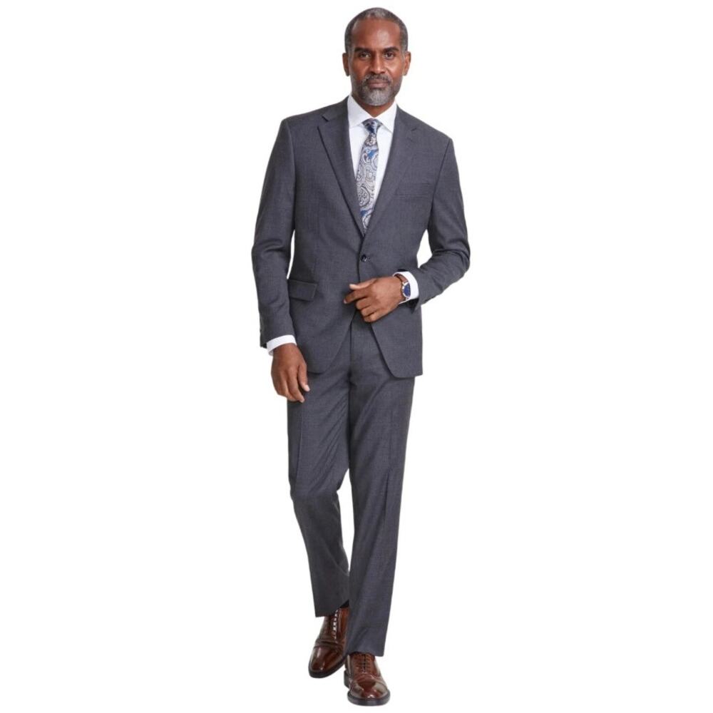 Tallia Men's Solid Grey Classic Slim-Fit Sport Coat Formal Suit Blazer Size 50R